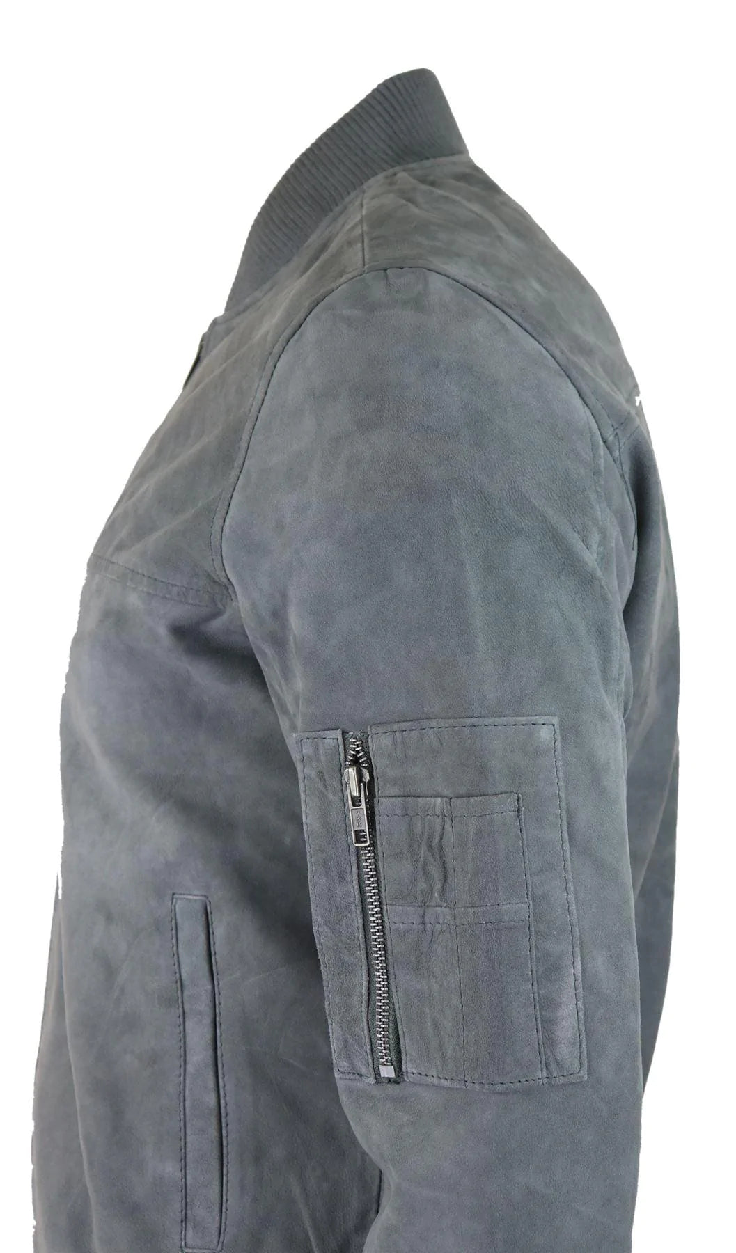 Muška bomber jakna od prave antilop kože, ležerna, Varsity Vintage, pametna i ležerna, siva