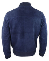 Muška bomber jakna od prave antilop kože, ležerna, Varsity Vintage, elegantna, tamnoplava