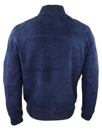 Muška bomber jakna od prave antilop kože, ležerna, Varsity Vintage, elegantna, tamnoplava