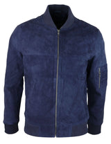 Muška bomber jakna od prave antilop kože, ležerna, Varsity Vintage, elegantna, tamnoplava