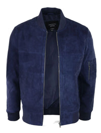 Muška bomber jakna od prave antilop kože, ležerna, Varsity Vintage, elegantna, tamnoplava