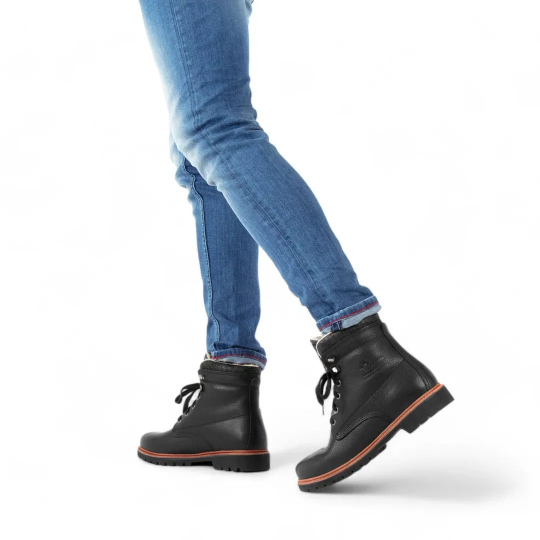 P03 Aviator - Muške crne kožne gležnjače