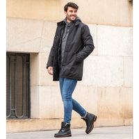 P03 Aviator - Muške crne kožne gležnjače