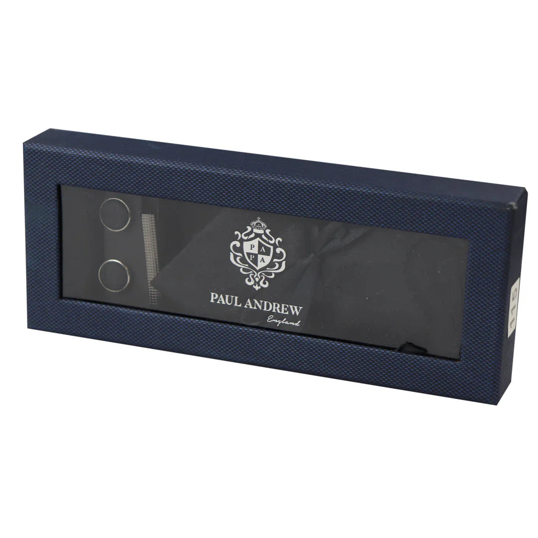 Poklon set s crnom kravatom i paisley izrezom, džepna maramica za manžete, cvjetni saten