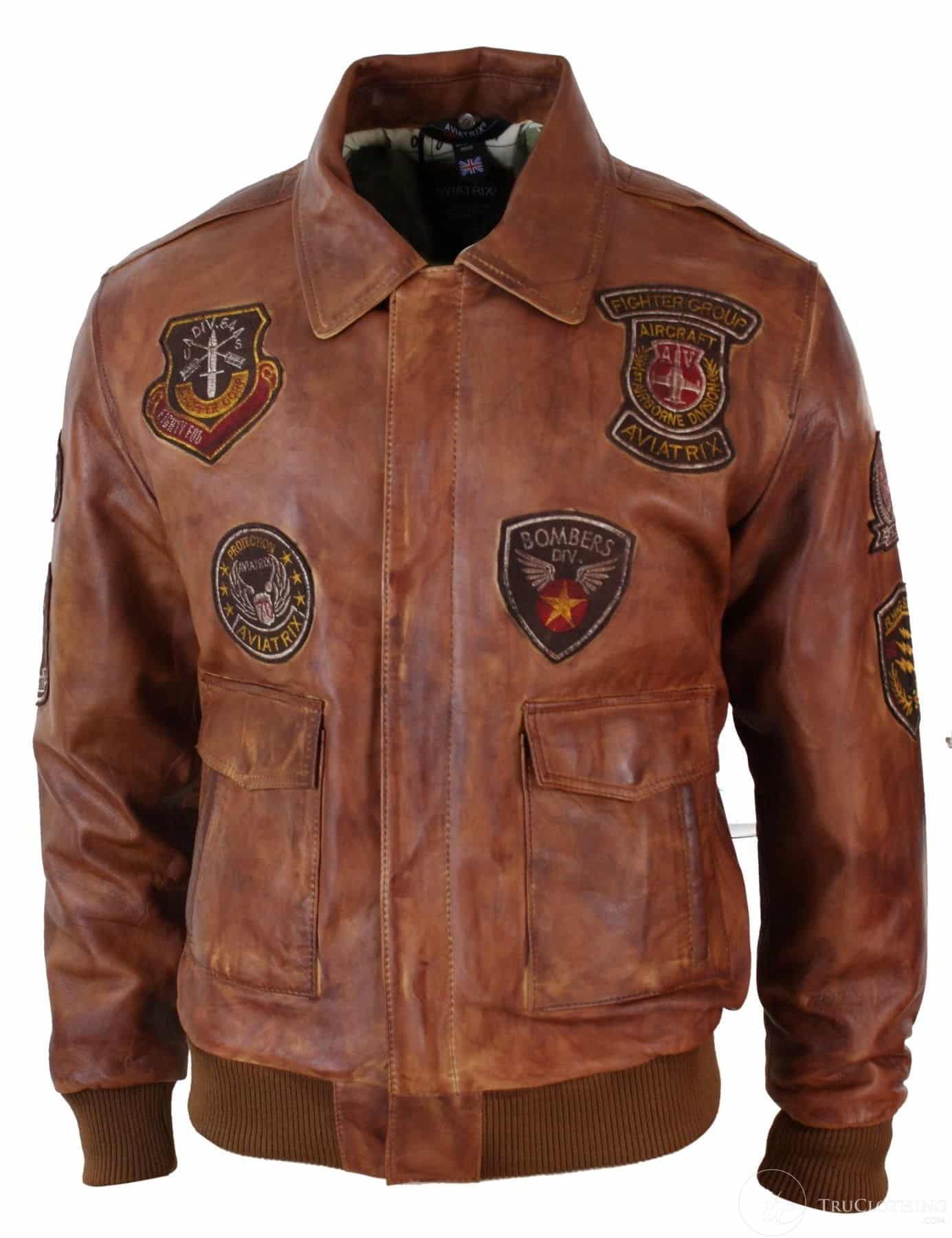 Muška pilotska bomber jakna Flying Pilot Vintage Smeđa s odvojivim crnim krznenim ovratnikom - Nevada Timber