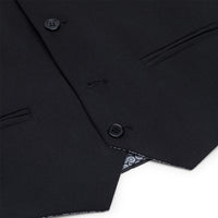 Dječačko crno odijelo od 3 dijela, krojeno, klasično, za vjenčanje, žalost, sprovod