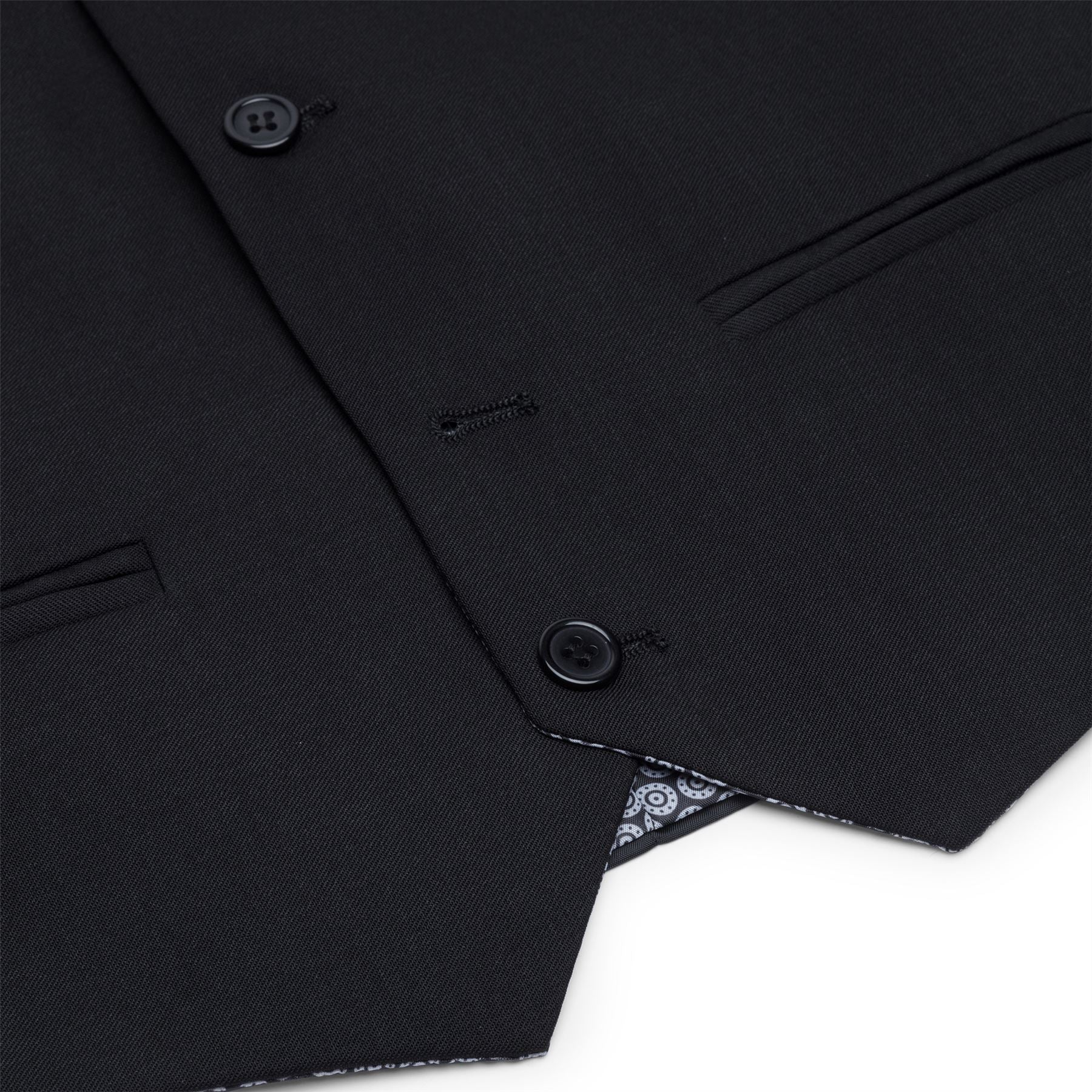 Dječačko crno odijelo od 3 dijela, krojeno, klasično, za vjenčanje, žalost, sprovod