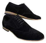 Patron 238 Muške brogue cipele od brušene kože, elegantne, crvene, smeđe, tamnoplave, crne, s vezicama, retro