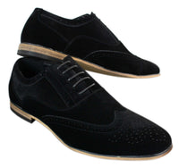 Patron 238 Muške brogue cipele od brušene kože, elegantne, crvene, smeđe, tamnoplave, crne, s vezicama, retro