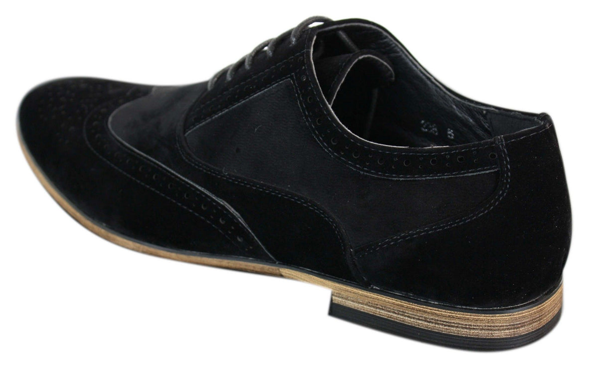 Patron 238 Muške brogue cipele od brušene kože, elegantne, crvene, smeđe, tamnoplave, crne, s vezicama, retro