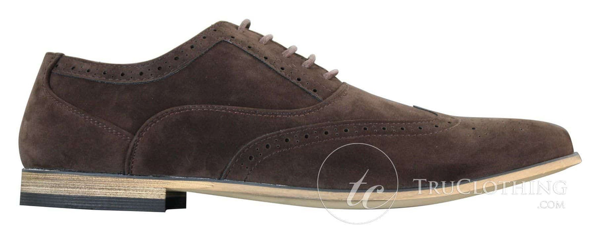 Patron 238 Muške brogue cipele od brušene kože, elegantne, crvene, smeđe, tamnoplave, crne, s vezicama, retro