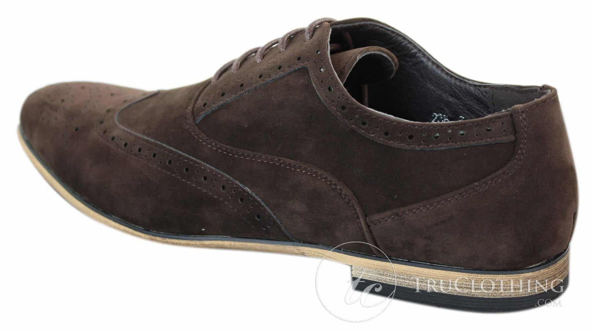 Patron 238 Muške brogue cipele od brušene kože, elegantne, crvene, smeđe, tamnoplave, crne, s vezicama, retro