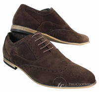 Patron 238 Muške brogue cipele od brušene kože, elegantne, crvene, smeđe, tamnoplave, crne, s vezicama, retro