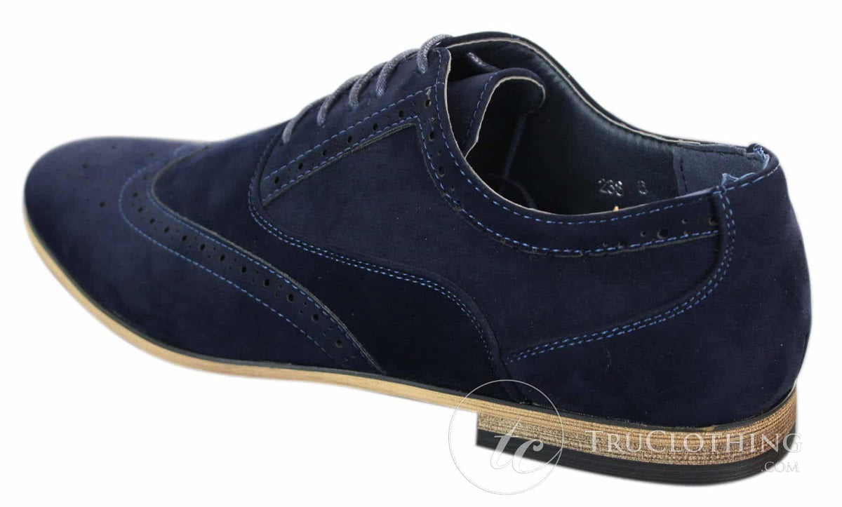 Patron 238 Muške brogue cipele od brušene kože, elegantne, crvene, smeđe, tamnoplave, crne, s vezicama, retro