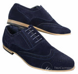 Patron 238 Muške brogue cipele od brušene kože, elegantne, crvene, smeđe, tamnoplave, crne, s vezicama, retro
