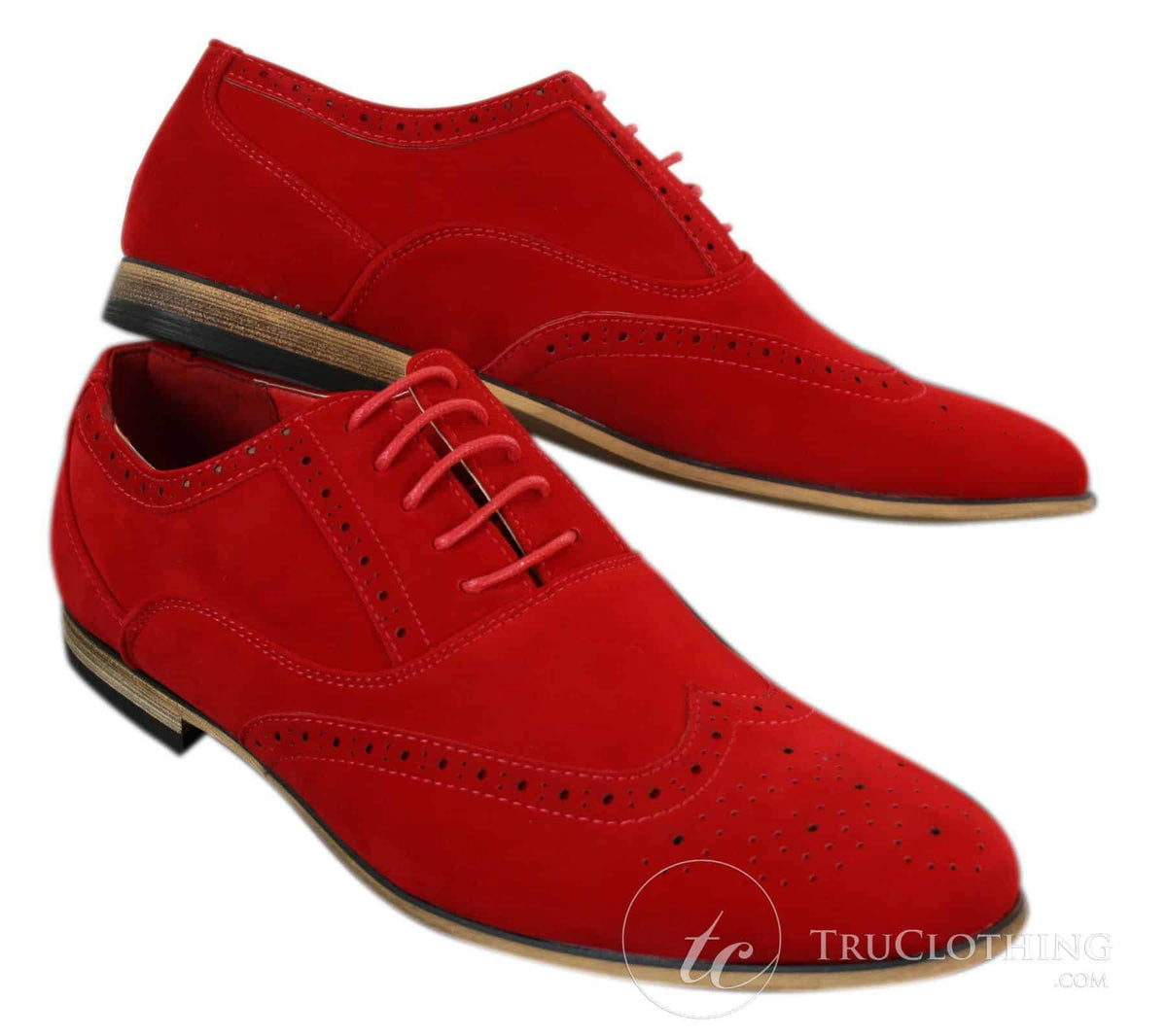 Patron 238 Muške brogue cipele od brušene kože, elegantne, crvene, smeđe, tamnoplave, crne, s vezicama, retro