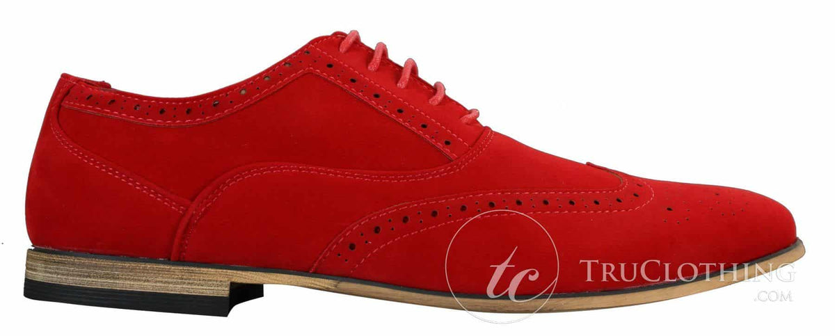 Patron 238 Muške brogue cipele od brušene kože, elegantne, crvene, smeđe, tamnoplave, crne, s vezicama, retro
