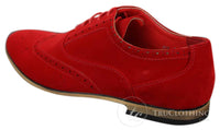 Patron 238 Muške brogue cipele od brušene kože, elegantne, crvene, smeđe, tamnoplave, crne, s vezicama, retro