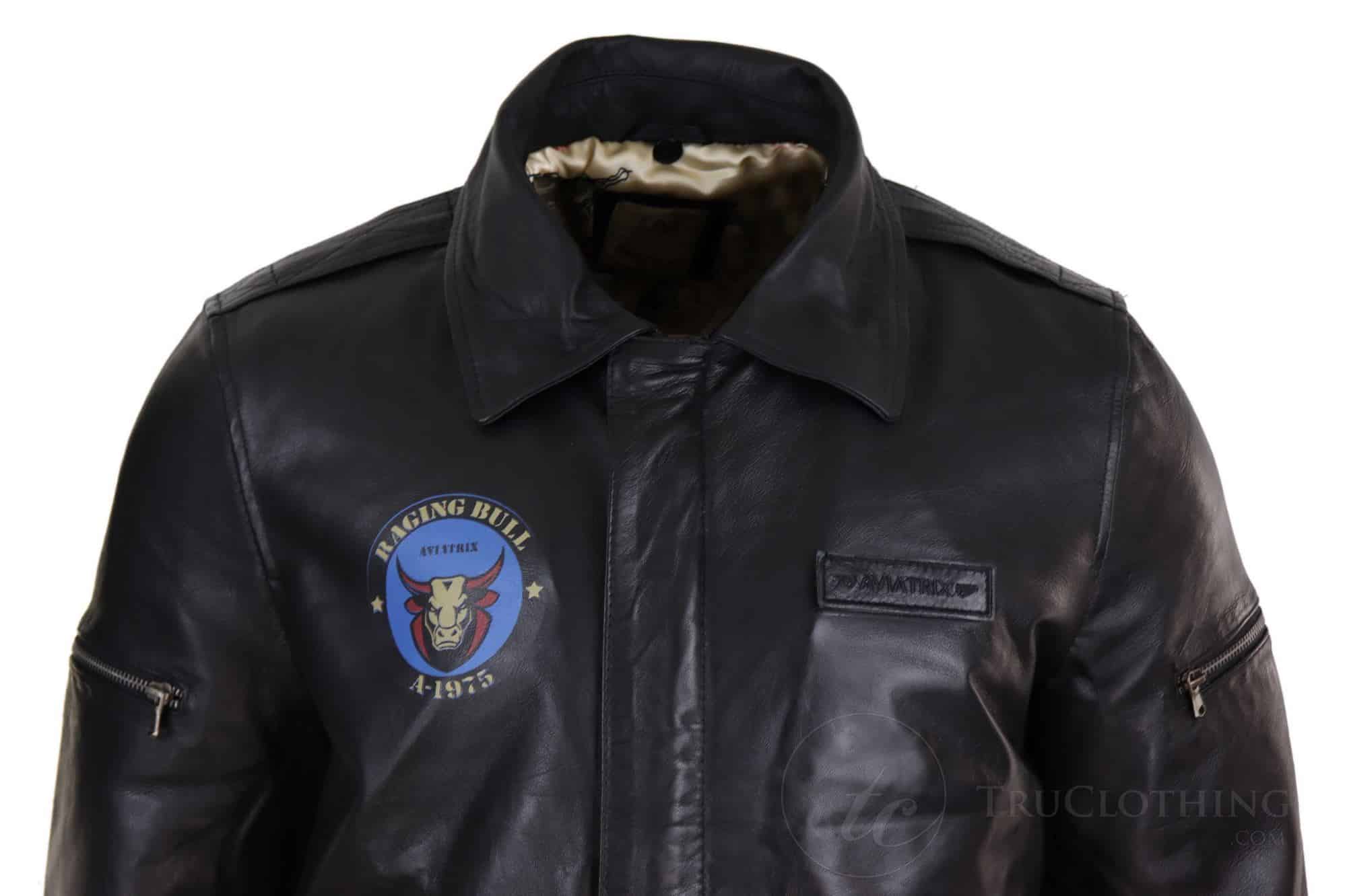 Muška klasična bomber jakna od prave kože