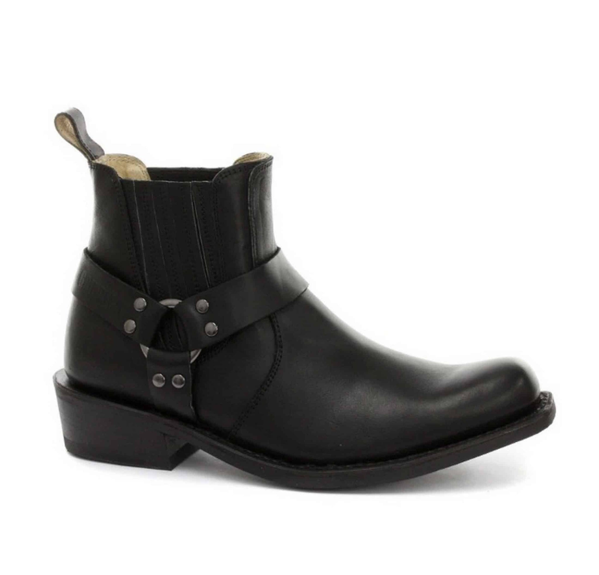 Unisex gležnjače od prave kože, bajkerske, rock, punk, Grinders, kopča, kaubojske, jahačke