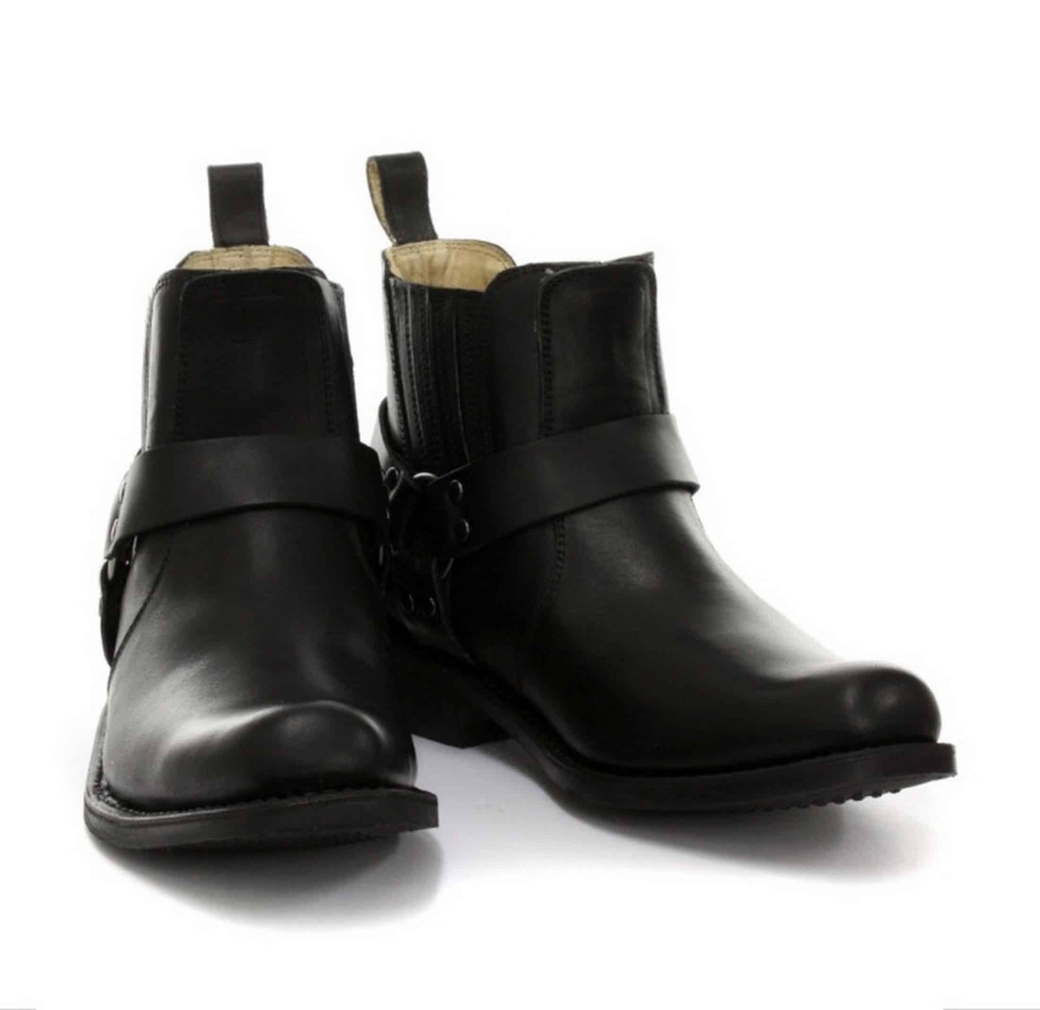 Unisex gležnjače od prave kože, bajkerske, rock, punk, Grinders, kopča, kaubojske, jahačke