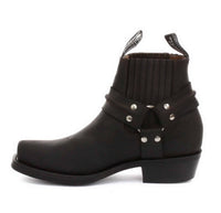 Unisex gležnjače od prave kože, bajkerske, rock, punk, Grinders, kopča, kaubojske, jahačke