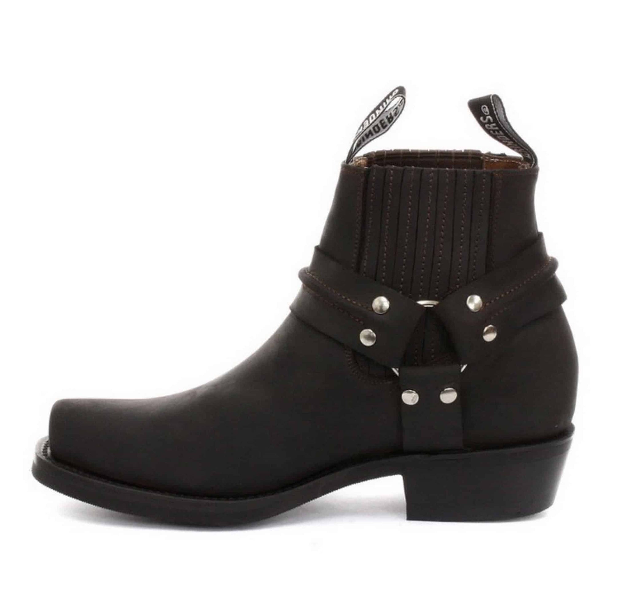 Unisex gležnjače od prave kože, bajkerske, rock, punk, Grinders, kopča, kaubojske, jahačke