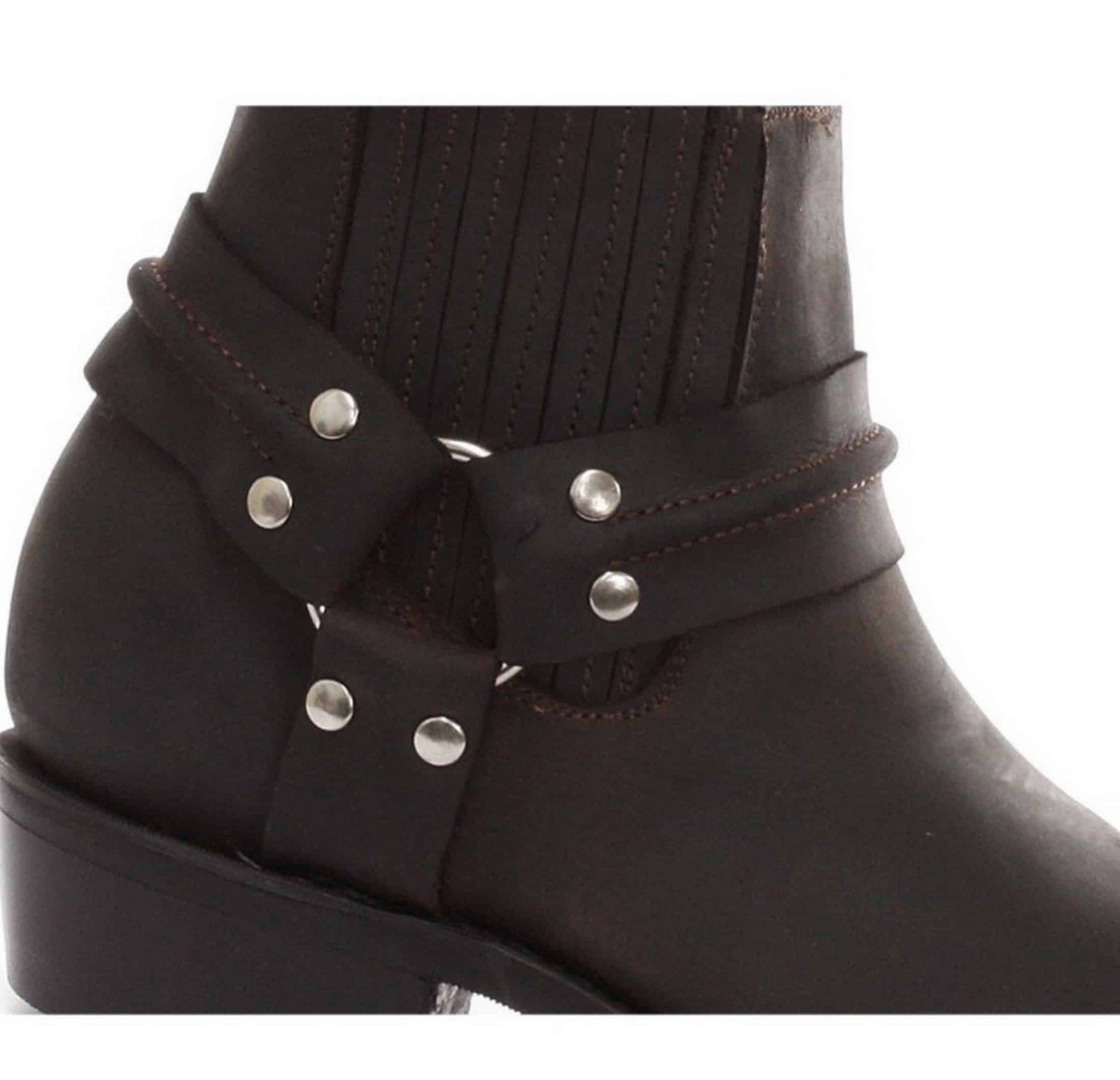 Unisex gležnjače od prave kože, bajkerske, rock, punk, Grinders, kopča, kaubojske, jahačke