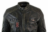 Muška bikerska jakna od prave kože, isprana, Airforce, ležerni kroj, retro vintage stil