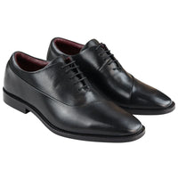 Muške Derby cipele s vezicama od prave kože, elegantne, formalne, klasične, crne