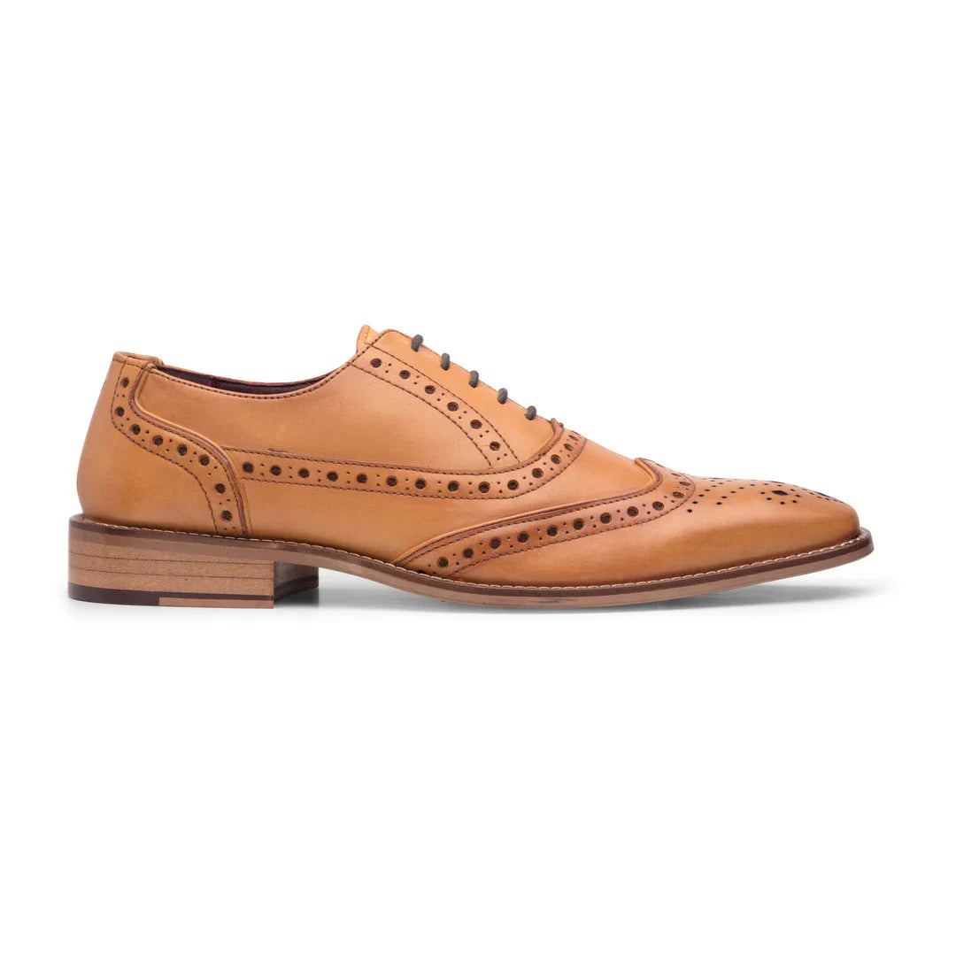 Muške brogue cipele s vezicama, klasično krojenje, smeđe, vintage, formalne, elegantne