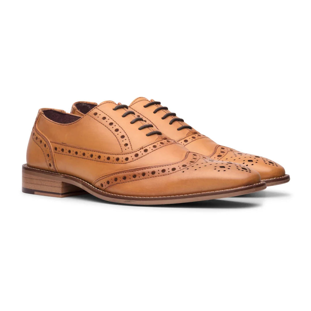 Muške brogue cipele s vezicama, klasično krojenje, smeđe, vintage, formalne, elegantne