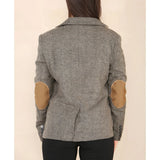 Ženski tvid sako s uzorkom riblje kosti, hrastovo smeđi, klasični sako