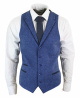 Muški plavi prsluk od tvida, riblja kost, vune, Peaky Blinders, vintage retro