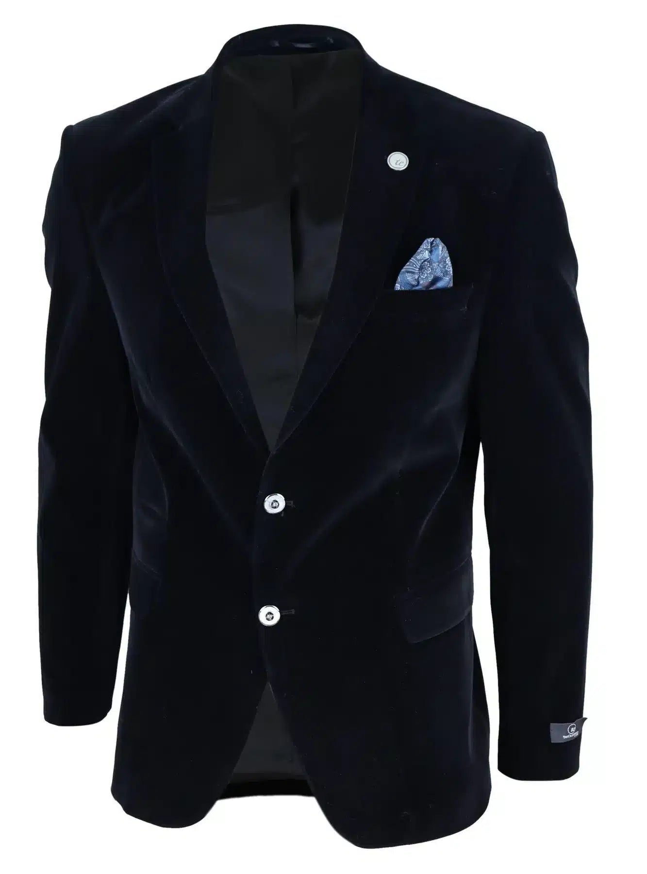 Muški baršunasti sako, sako s 2 gumba, elegantno-ležerno, formalno, krojeno - crno