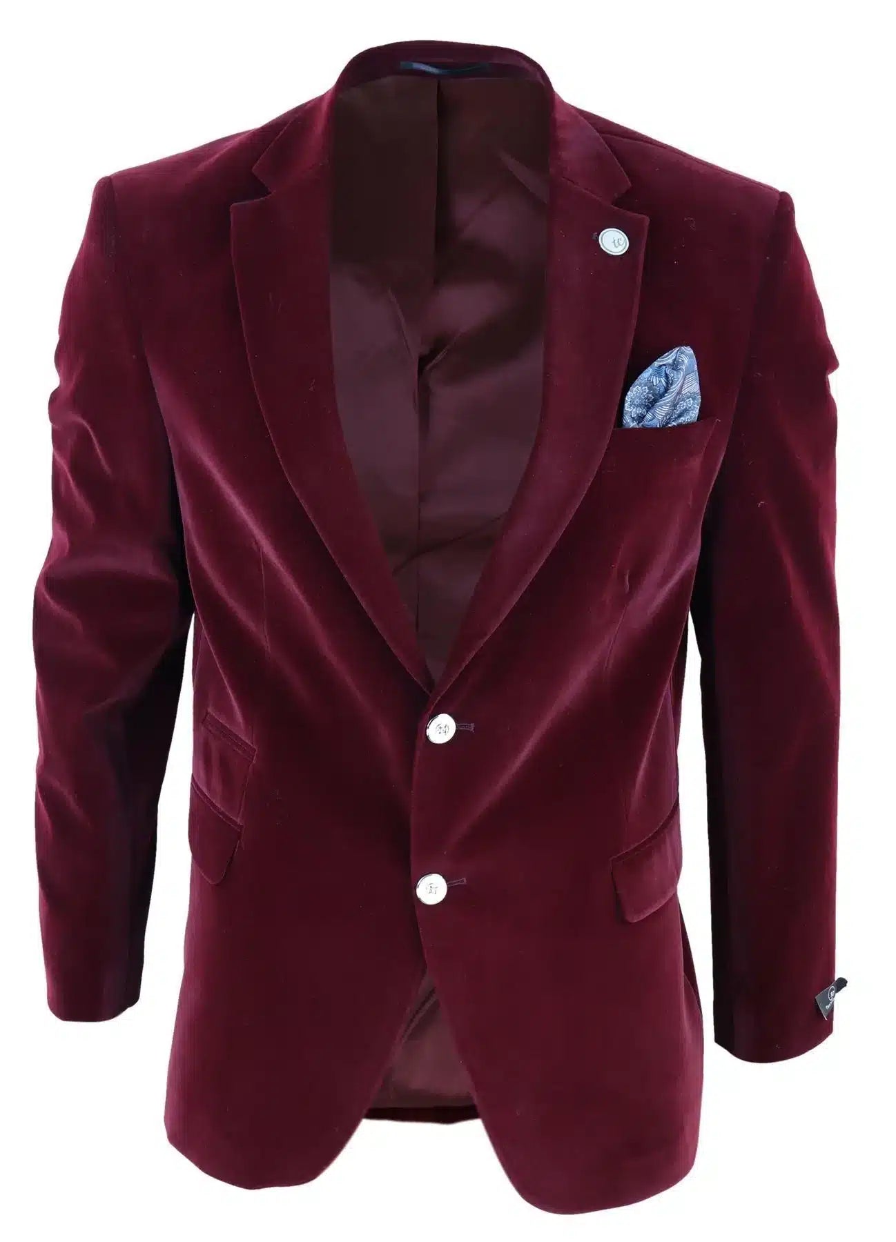 Muški baršunasti sako, sako s 2 gumba, elegantno-ležerno, formalno, krojeno - boja vina