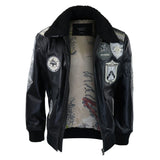 Muška crno-siva Topgun Maverick jakna pilotski bombarder američke značke crni krzneni mačak