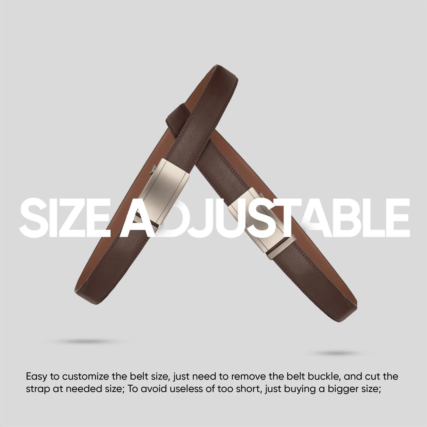 Muške kožne smeđe hlače s remenom i trakom za hlače, traperice i haljina, obrub 35 mm, odgovaraju bilo kojoj veličini