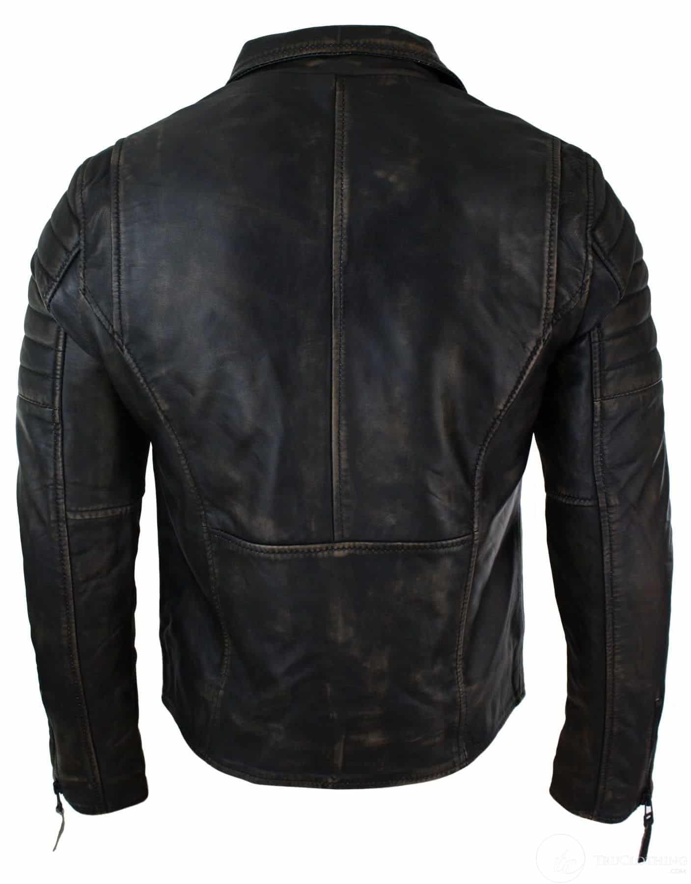 Muška uska jakna s križnim patentnim zatvaračem, retro vintage Brando, vintage bikerska jakna - crna