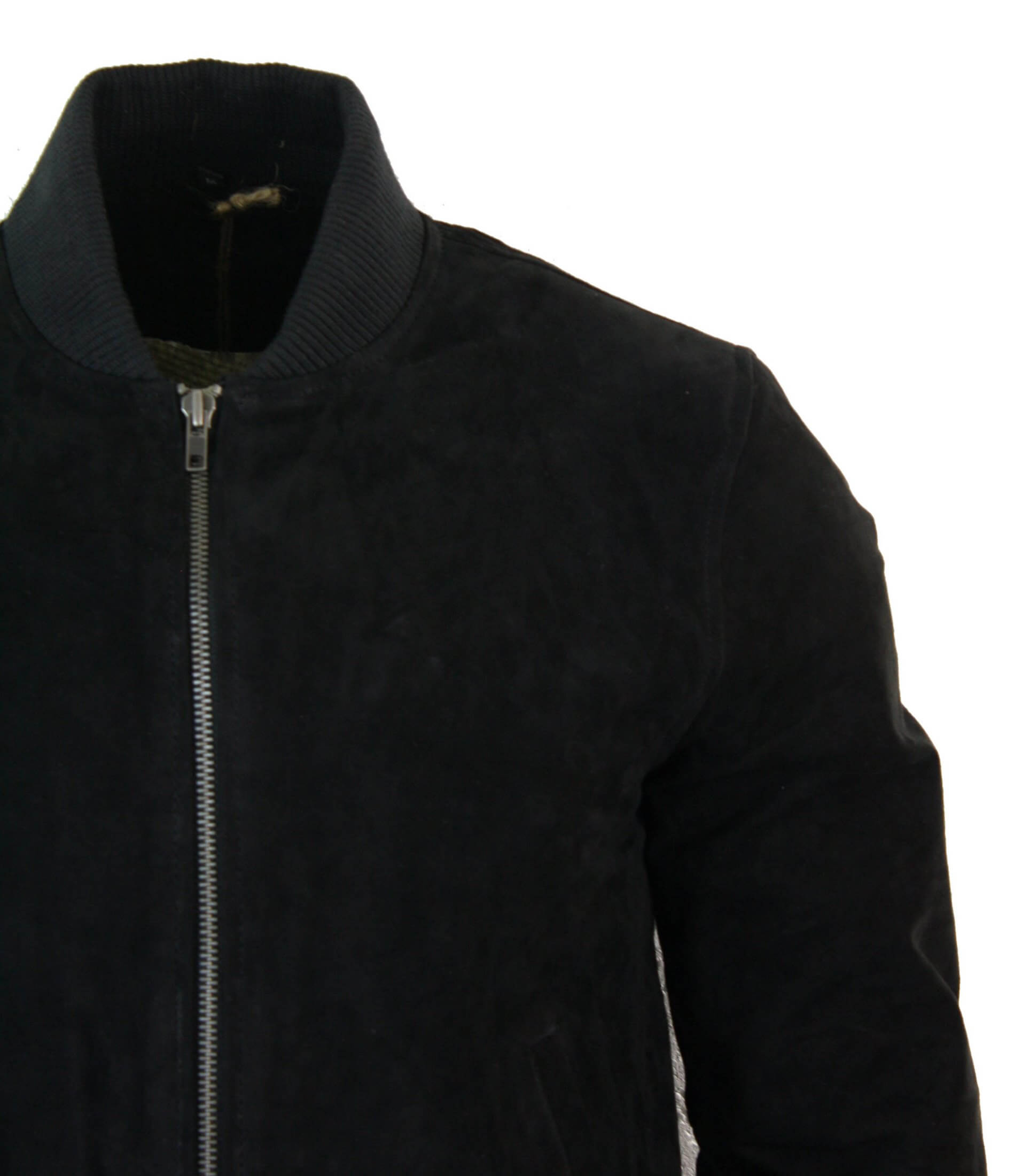 Muška bomber jakna od prave kože s antilopom, klasična retro vintage, crna