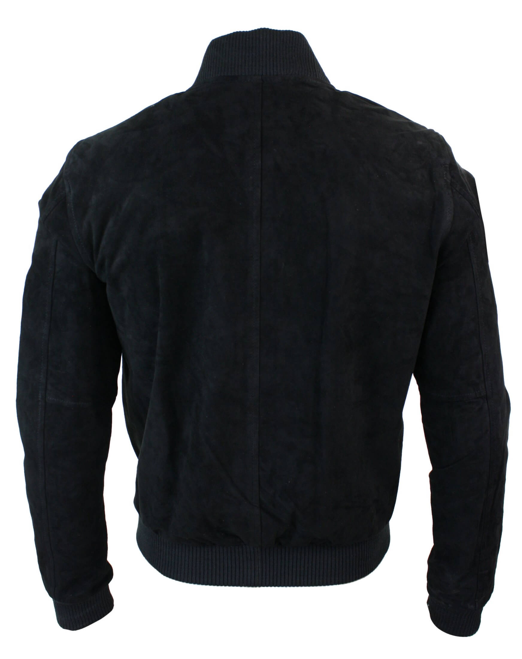 Muška bomber jakna od prave kože s antilopom, klasična retro vintage, crna