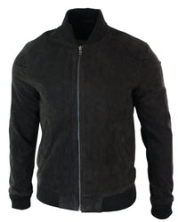 Muška bomber jakna od prave kože s antilopom, klasična retro vintage, smeđa