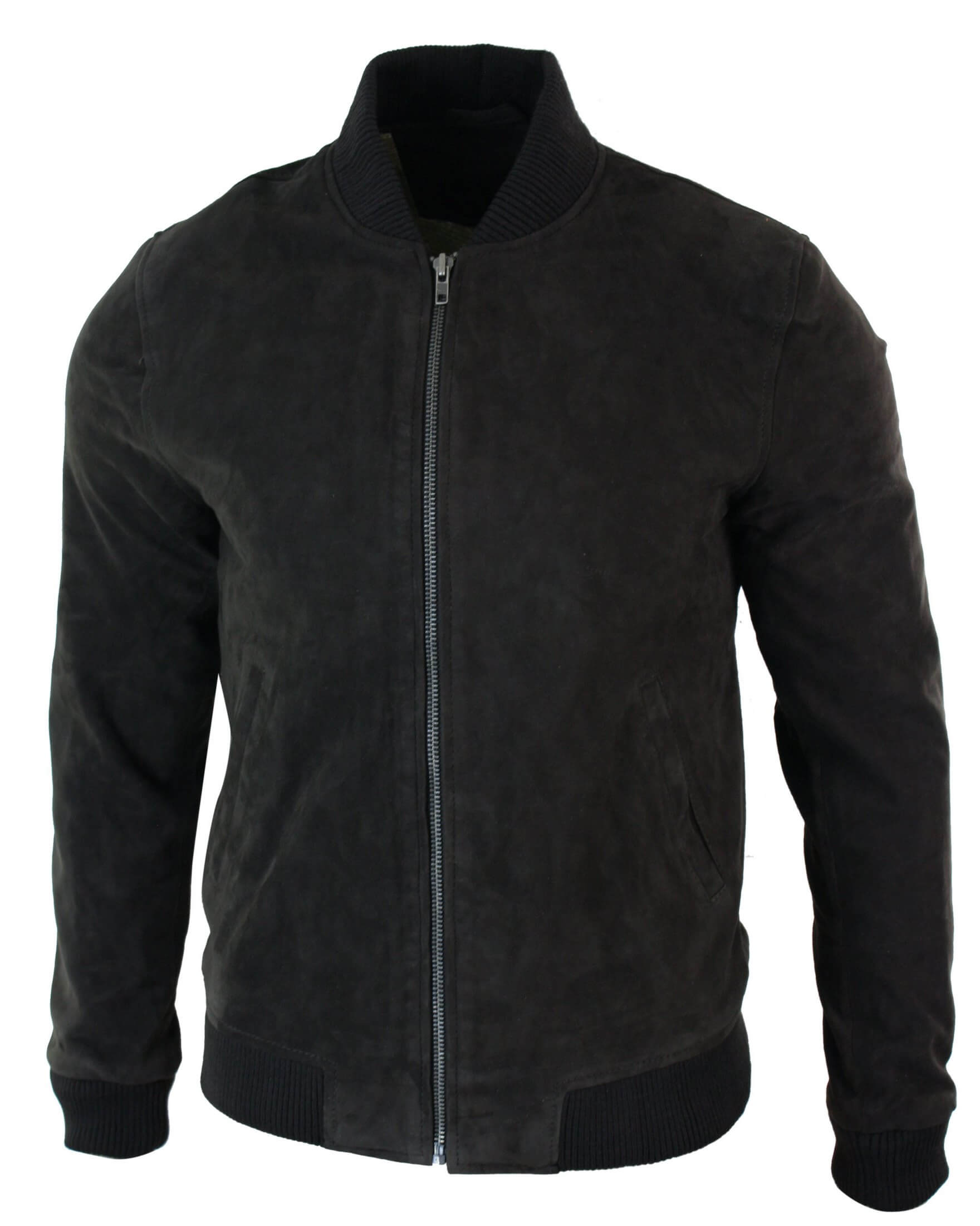 Muška bomber jakna od prave kože s antilopom, klasična retro vintage, smeđa