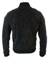 Muška bomber jakna od prave kože s antilopom, klasična retro vintage, smeđa