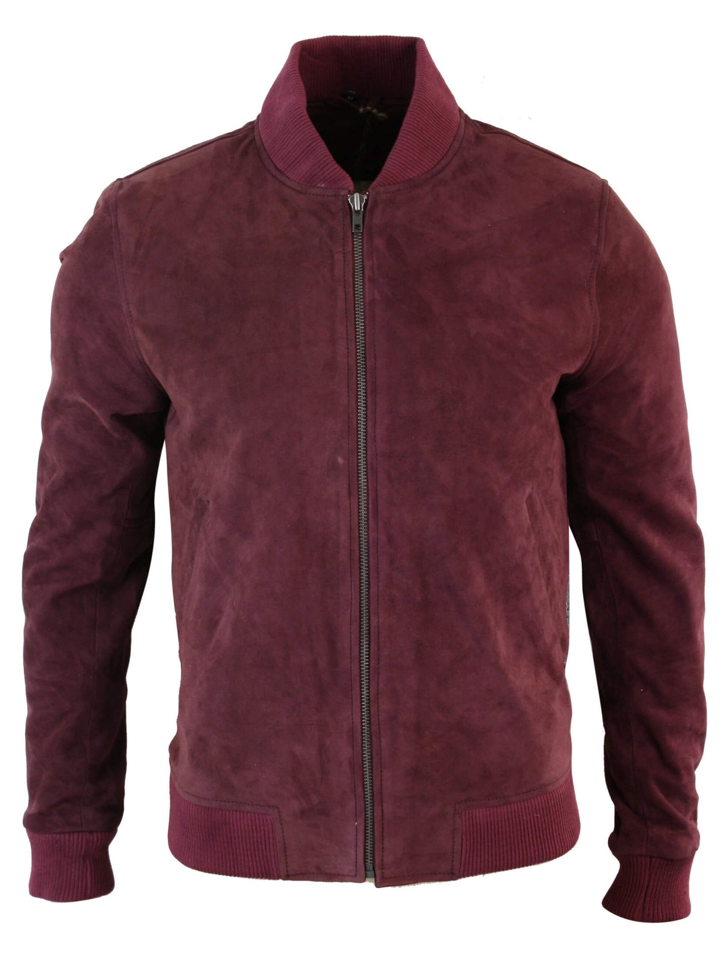 Muška bomber jakna od prave kože s antilopom, klasična retro vintage, bordo