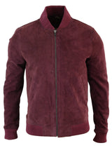 Muška bomber jakna od prave kože s antilopom, klasična retro vintage, bordo