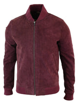 Muška bomber jakna od prave kože s antilopom, klasična retro vintage, bordo