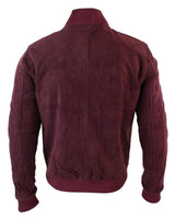 Muška bomber jakna od prave kože s antilopom, klasična retro vintage, bordo