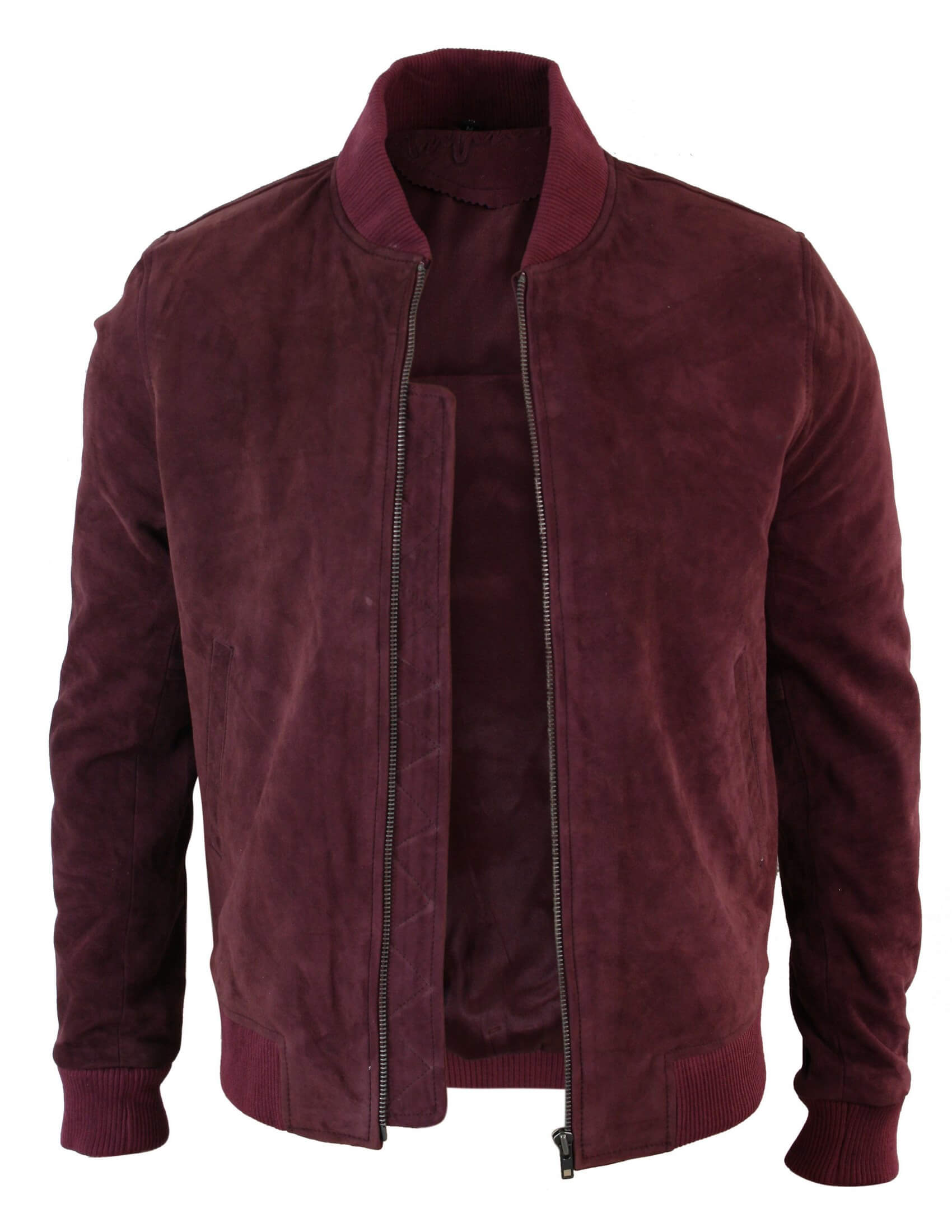 Muška bomber jakna od prave kože s antilopom, klasična retro vintage, bordo