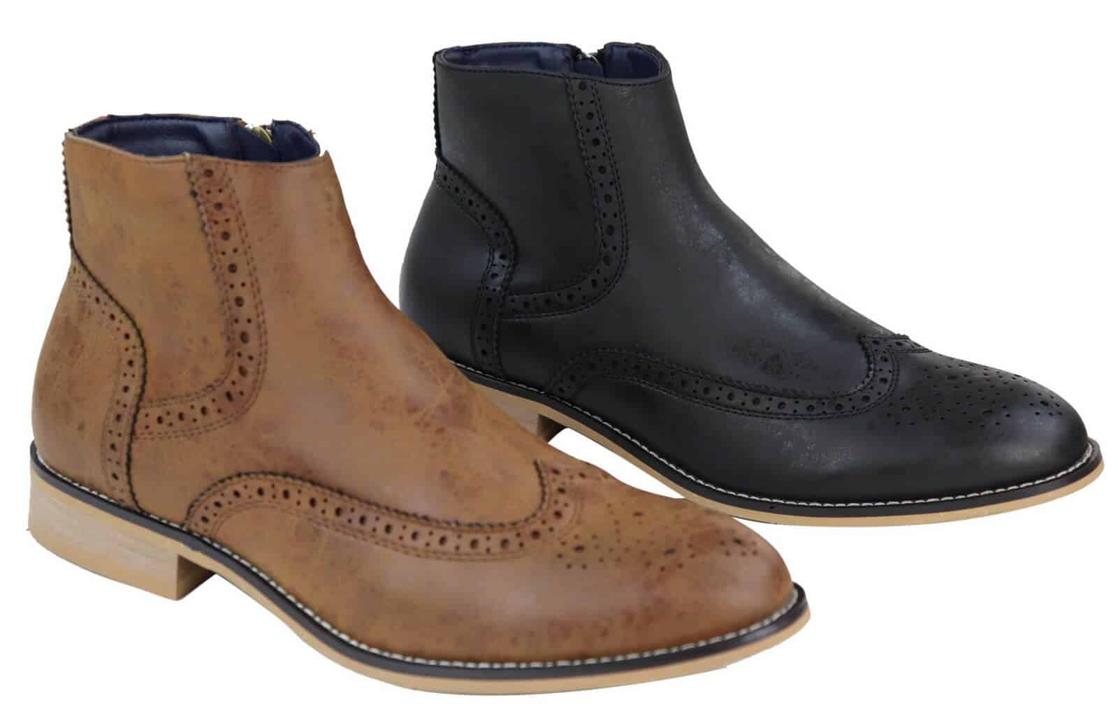 Muške Peaky Blinders brogue čizme s patentnim zatvaračem